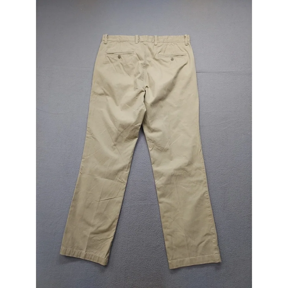 Gap Men Chino Pants 36 Beige Straight Leg Slash Pockets 100% Cotton Casual Wear
